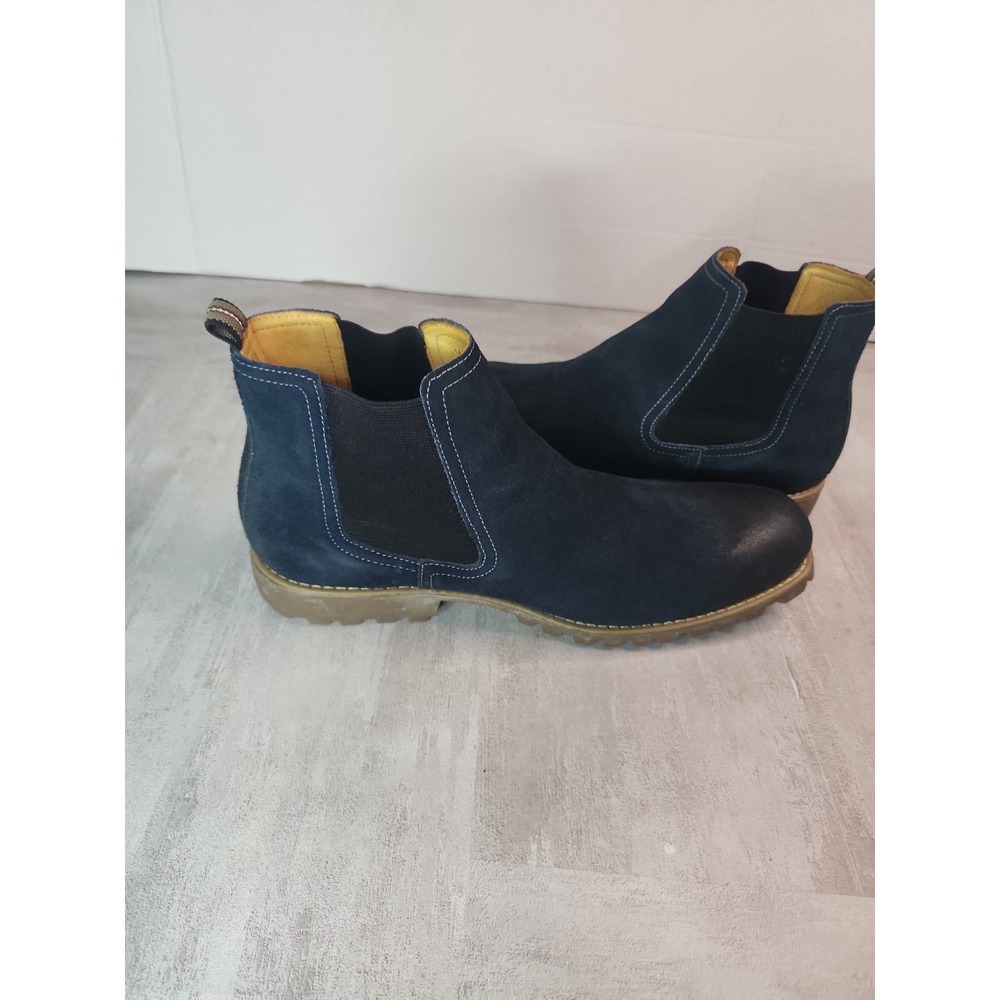 Sandro Moscoloni Chelsea Boots Navy Blue Leather Mens 8.5 D